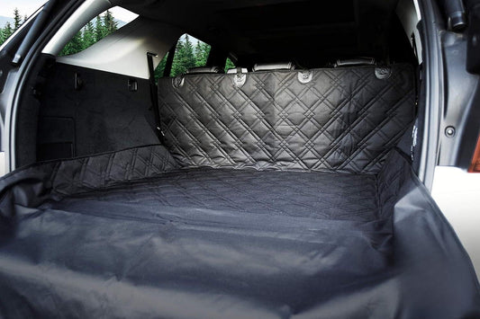 Bulldogology Heavy-Duty Waterproof Cargo Liner for Dogs - 55" x 82" Non-Slip Trunk Protector for SUVs, Vans, and Cars (Large, Black)