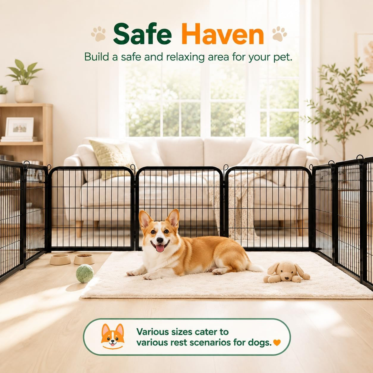 Yaheetech 24-Inch Dog Playpen with 16 Panels - Indoor and Outdoor Pet Fence for RV and Camping