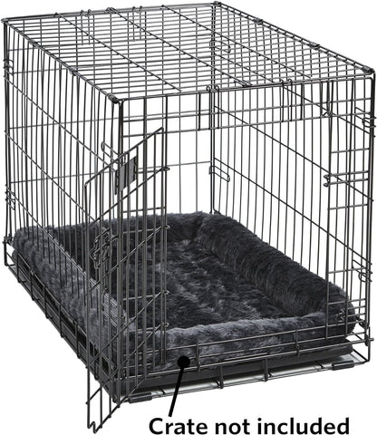 Midwest Homes for Pets XS Dog Bed - Gray Faux Fur Bolster, Ultra-Soft and Machine Washable, Fits 22-Inch Crates and Carriers, for Small Dogs and Cats