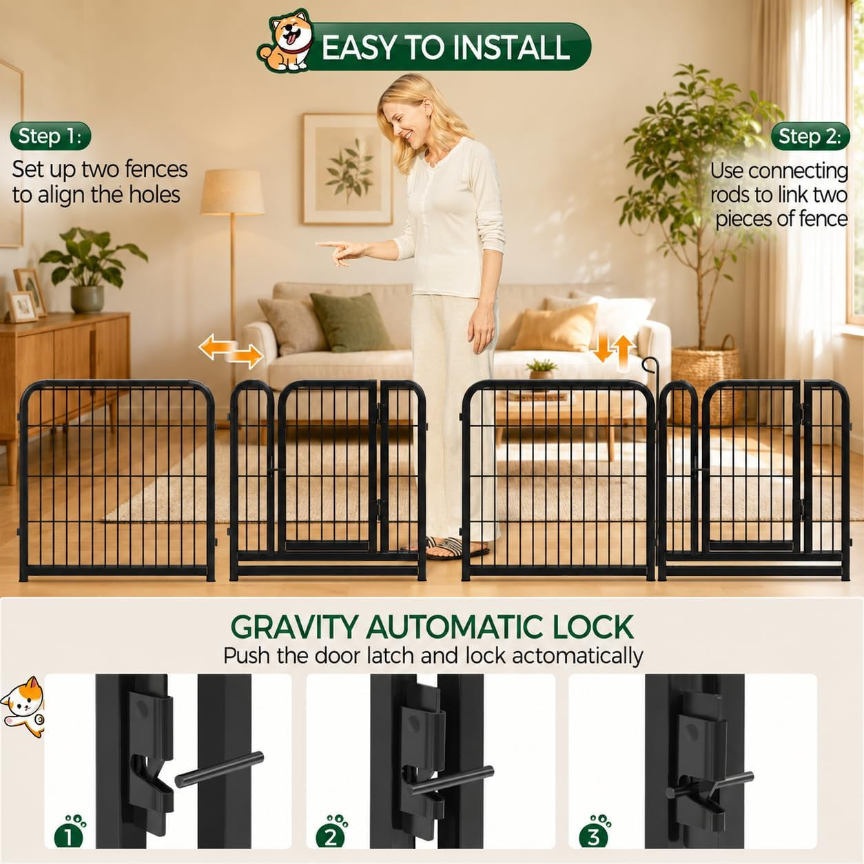 Yaheetech 24-Inch Dog Playpen with 16 Panels - Indoor and Outdoor Pet Fence for RV and Camping
