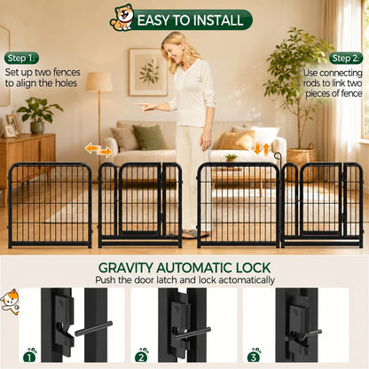 Yaheetech 24-Inch Dog Playpen with 16 Panels - Indoor and Outdoor Pet Fence for RV and Camping