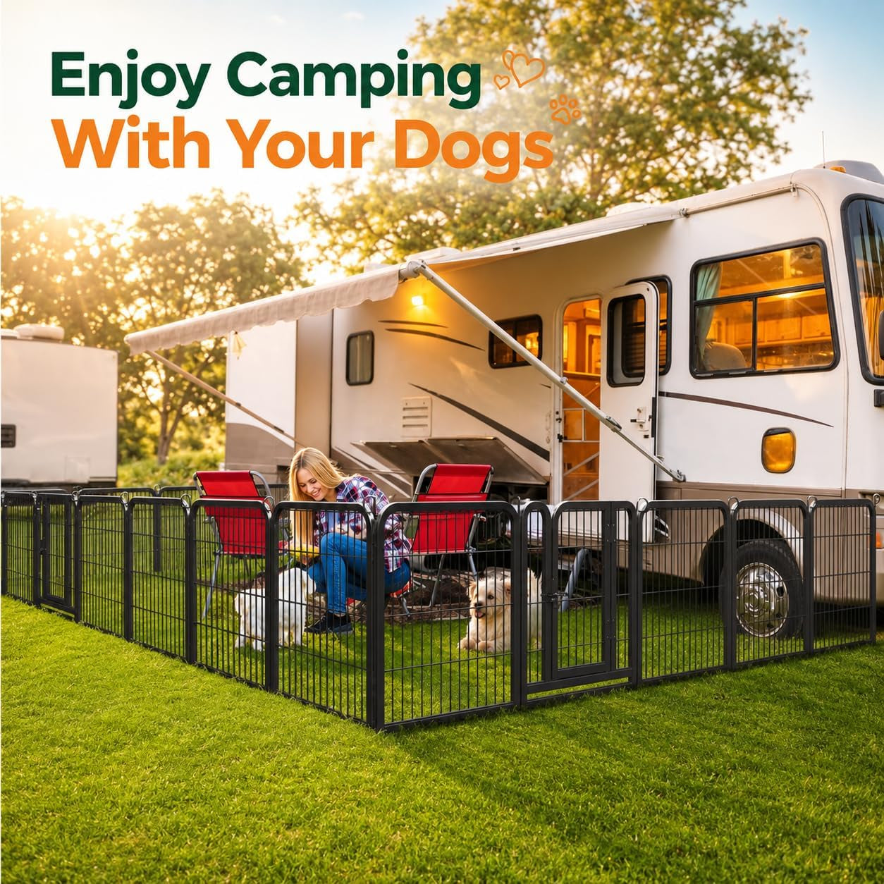 Yaheetech 24-Inch Dog Playpen with 16 Panels - Indoor and Outdoor Pet Fence for RV and Camping
