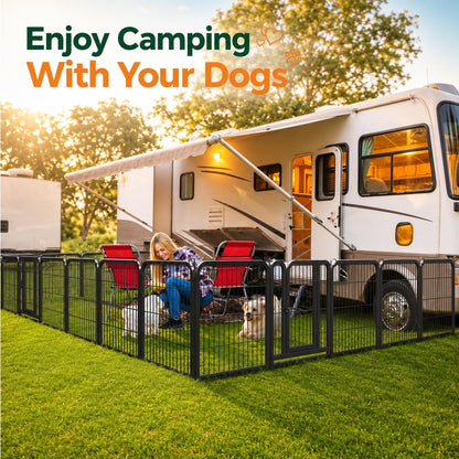 Yaheetech 24-Inch Dog Playpen with 16 Panels - Indoor and Outdoor Pet Fence for RV and Camping