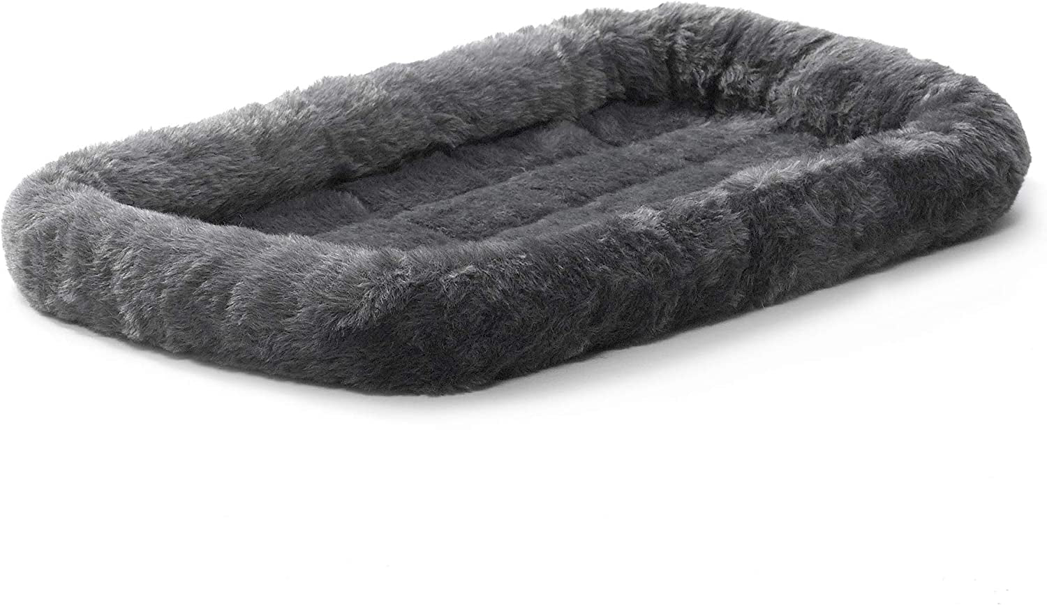 Midwest Homes for Pets XS Dog Bed - Gray Faux Fur Bolster, Ultra-Soft and Machine Washable, Fits 22-Inch Crates and Carriers, for Small Dogs and Cats