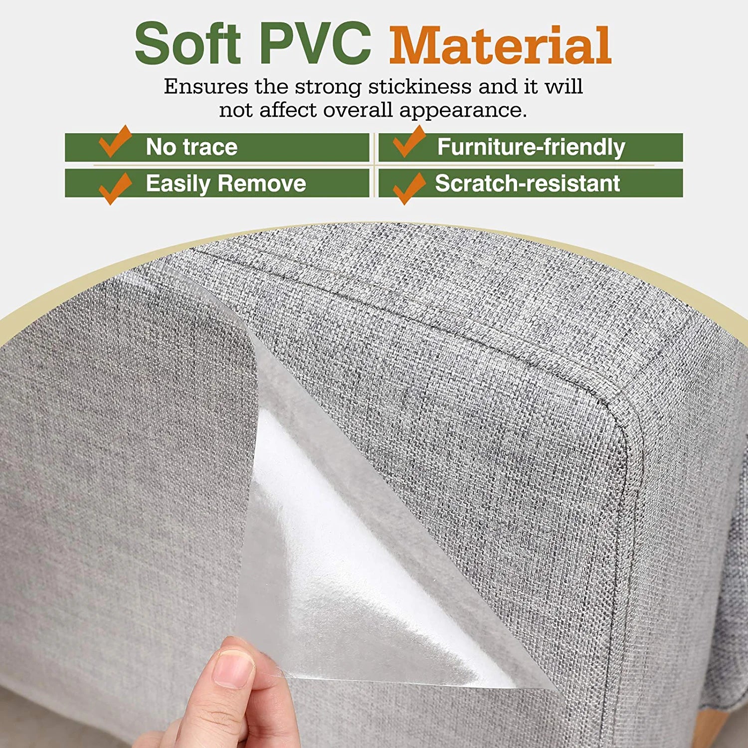 Cat Scratch Furniture Protection Tape with 60 Upholstery Pins - 10 Pack, White