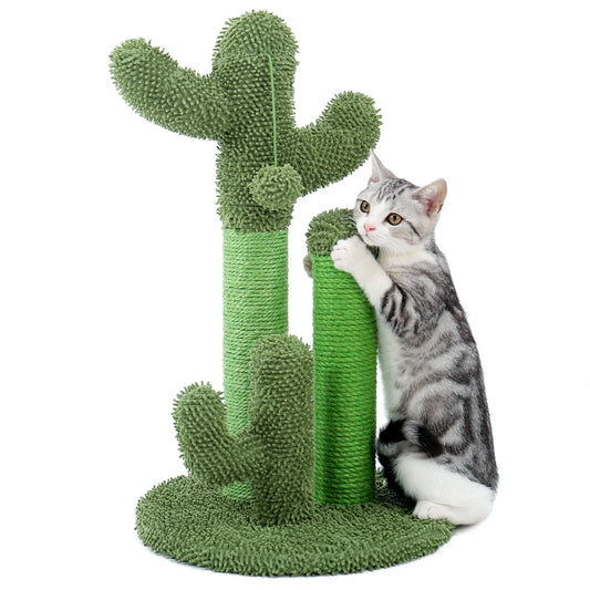23-Inch Green Cactus Cat Scratching Post with Medium Sisal Scratcher