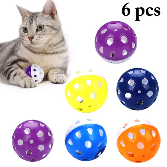 6-Piece Interactive Cat Toy Bell Balls for Kittens and Cats