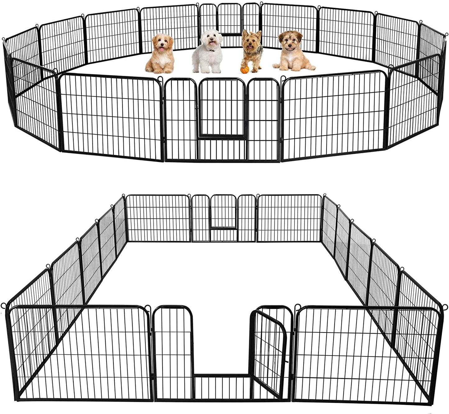 Yaheetech 24-Inch Dog Playpen with 16 Panels - Indoor and Outdoor Pet Fence for RV and Camping