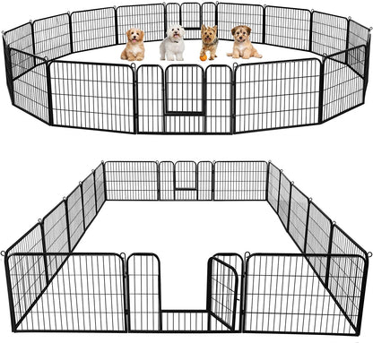 Yaheetech 24-Inch Dog Playpen with 16 Panels - Indoor and Outdoor Pet Fence for RV and Camping