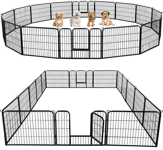 Yaheetech 24-Inch Dog Playpen with 16 Panels - Indoor and Outdoor Pet Fence for RV and Camping