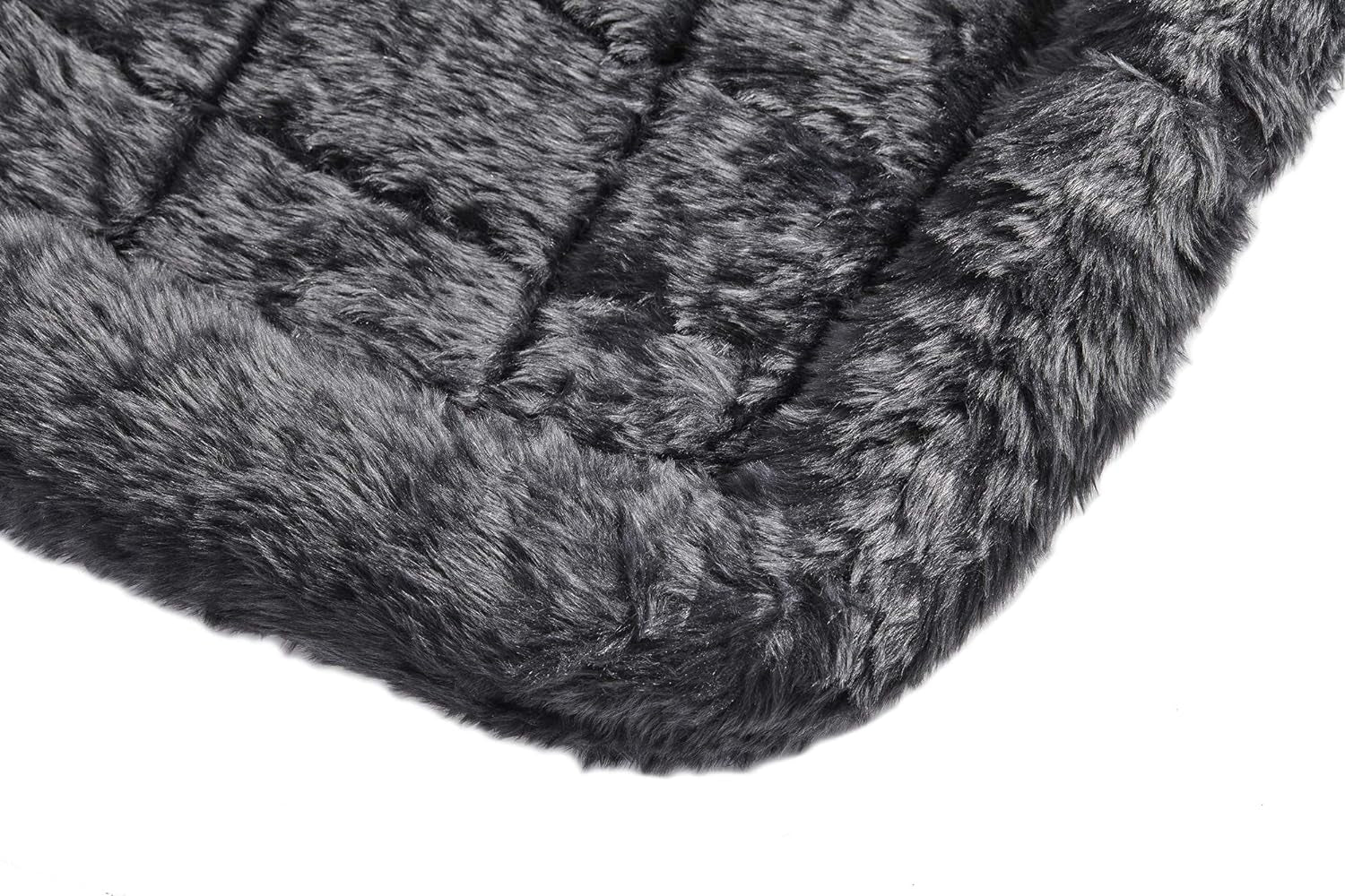 Midwest Homes for Pets XS Dog Bed - Gray Faux Fur Bolster, Ultra-Soft and Machine Washable, Fits 22-Inch Crates and Carriers, for Small Dogs and Cats